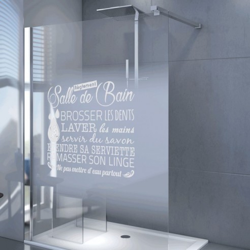 stickers règlement de la salle de bain