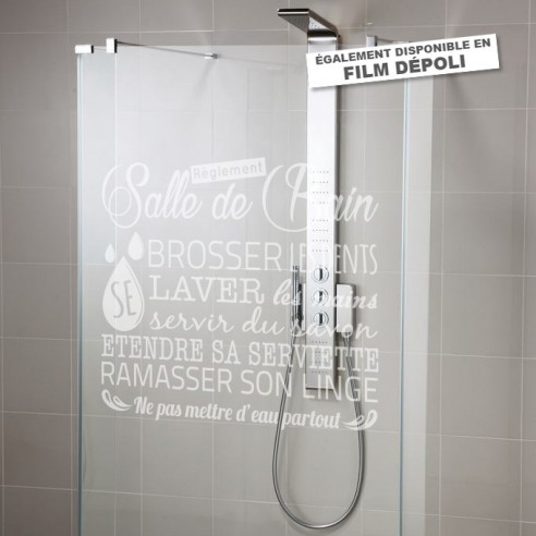 sticker dépoli règlement de la salle de bain