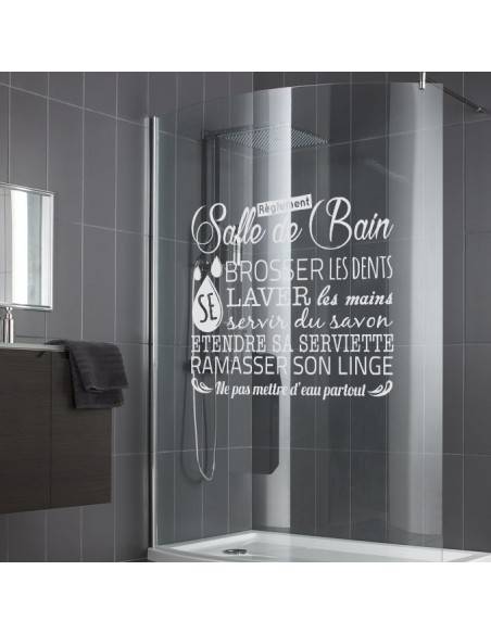 sticker les règles de la salle de bain