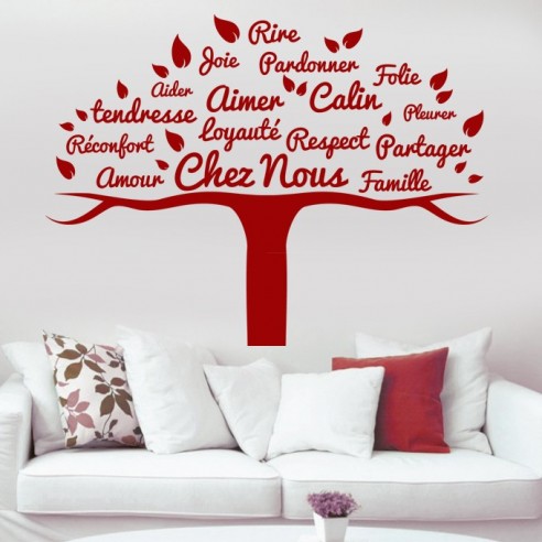 sticker arbre mots 