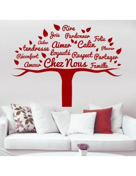 sticker arbre mots 