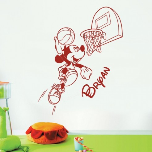 Sticker Mickey basket personnalisé