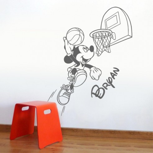 Sticker Mickey basket personnalisé