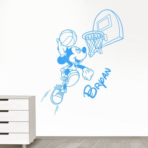 Sticker Mickey basket personnalisé