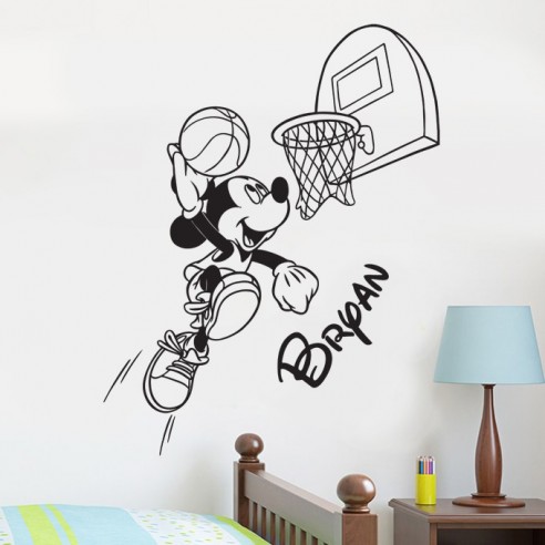 Sticker Mickey basket personnalisé