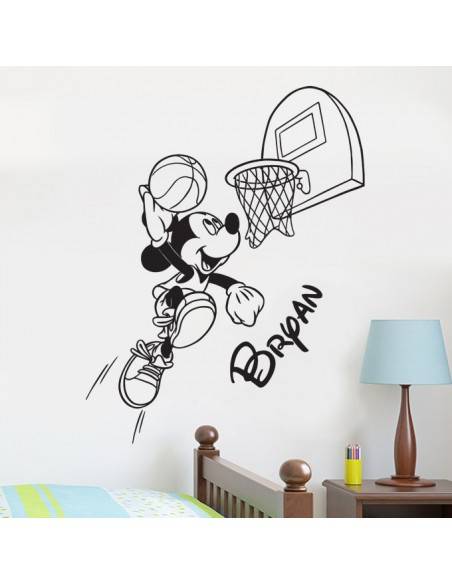 Sticker Mickey basket personnalisé