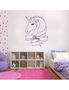 Sticker licorne avec prénom