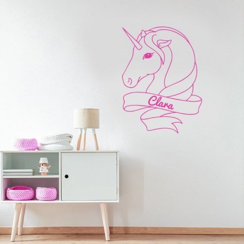 Sticker licorne avec prénom