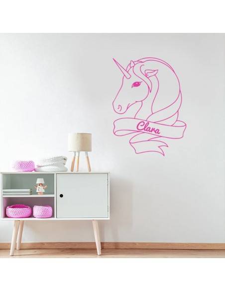 Sticker licorne avec prénom