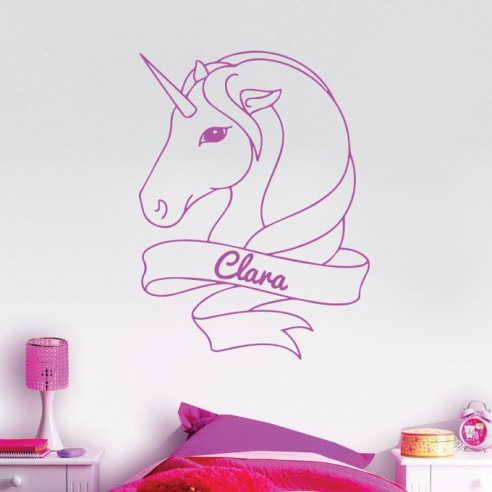 Sticker licorne avec prénom