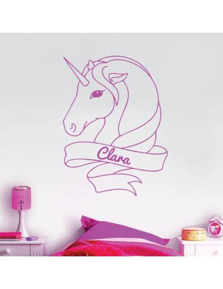 Sticker licorne avec prénom