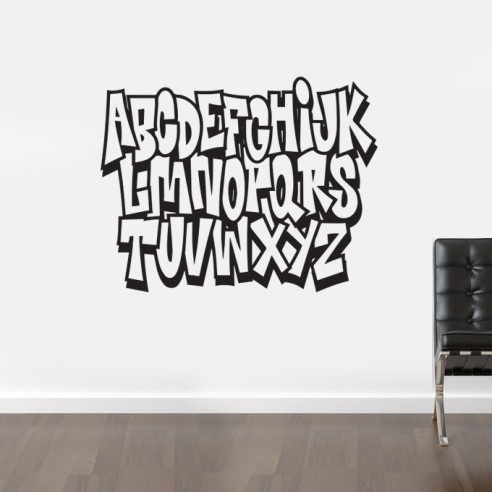 Sticker graffiti alphabet