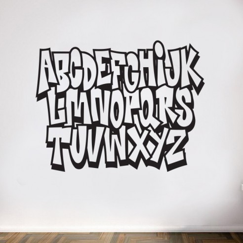 Sticker graffiti alphabet