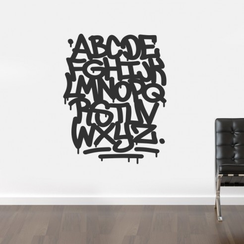 Sticker graffiti alphabet