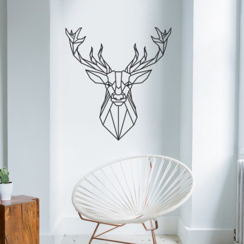 Sticker cerf design polygone