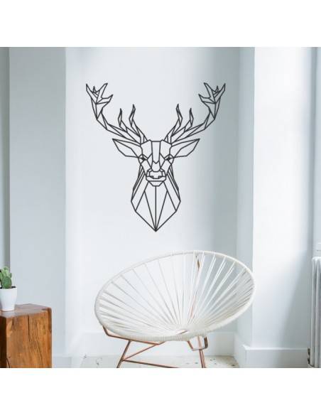 Sticker cerf design polygone