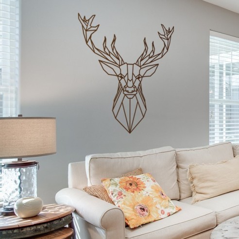 Sticker cerf design polygone