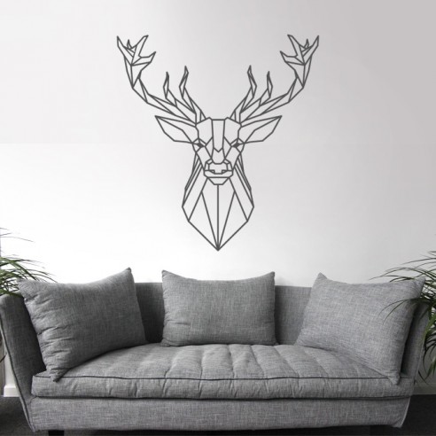 Sticker cerf design polygone