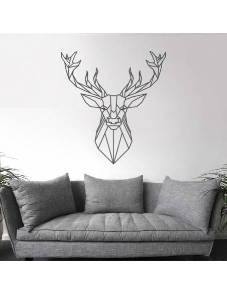 Sticker cerf design polygone