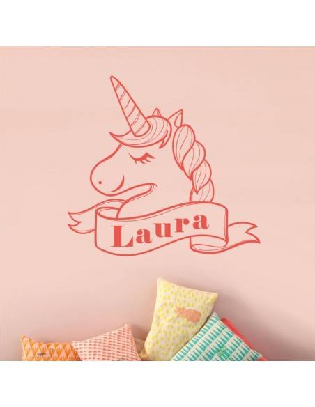 Sticker licorne avec prénom