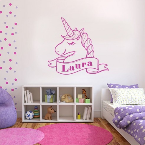 Sticker licorne avec prénom