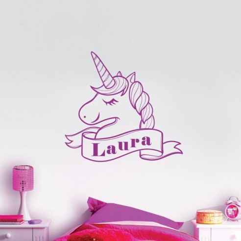 Sticker licorne avec prénom