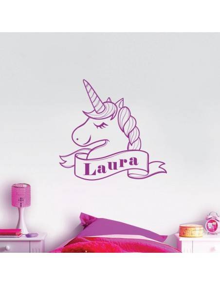 Sticker licorne avec prénom