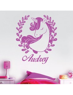 Sticker licorne avec prénom