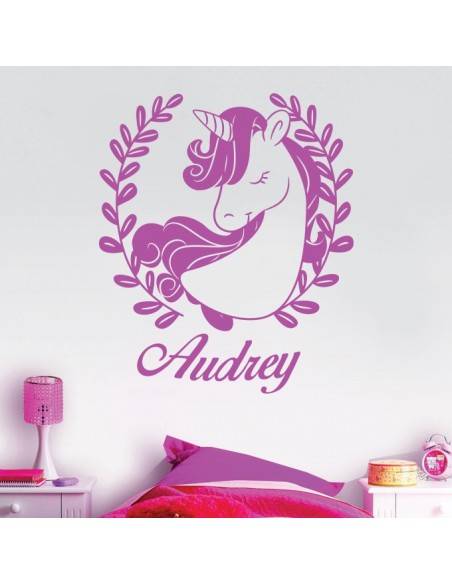 Sticker licorne avec prénom