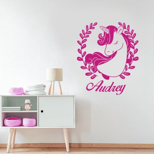 Sticker licorne avec prénom