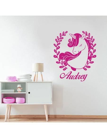 Sticker licorne avec prénom