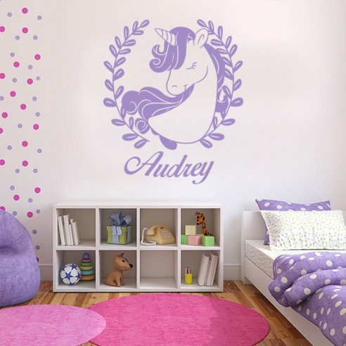 Sticker licorne avec prénom