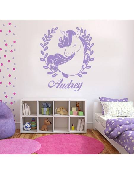 Sticker licorne avec prénom