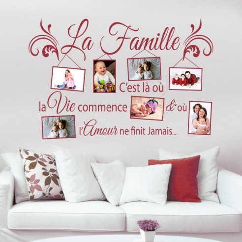 Sticker cadre photo la famille c'est la ou la vie commence