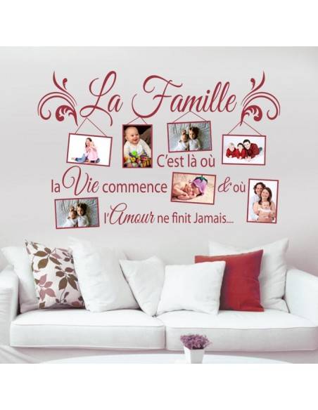 Sticker cadre photo la famille c'est la ou la vie commence