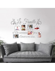 Sticker cadre photo la famille c'est la ou la vie commence 2