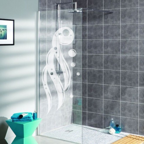 Stickers paroi de douche - Film décoratif dépoli et opaque pas cher