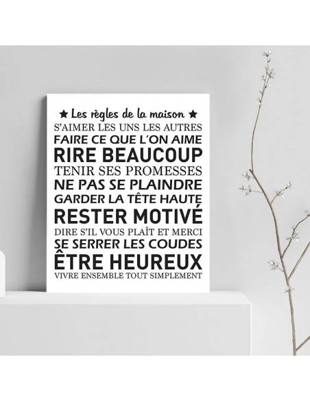 Tableau les règles de la maison