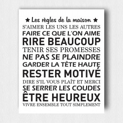 Tableau les règles de la maison