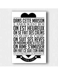 Tableau texte Dans cette maison