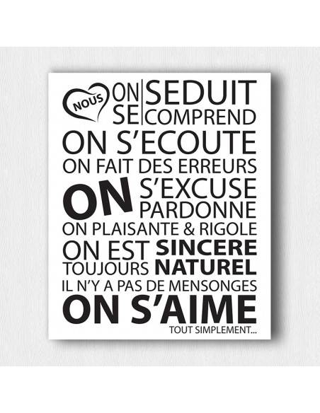 Tableau texte d'amour