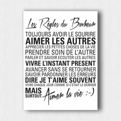 Tableau les règles du bonheur