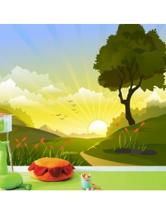 Sticker fresque murale paysage