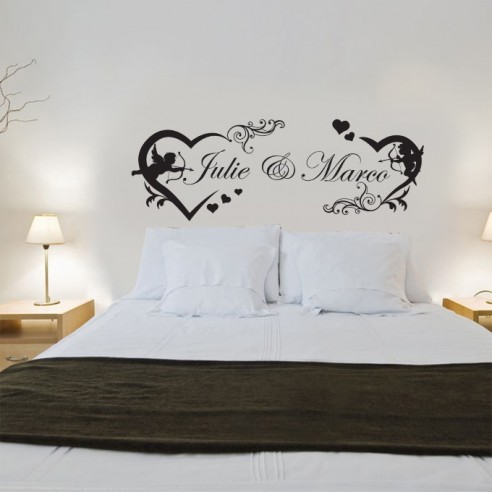 Sticker tête de lit avec prénoms