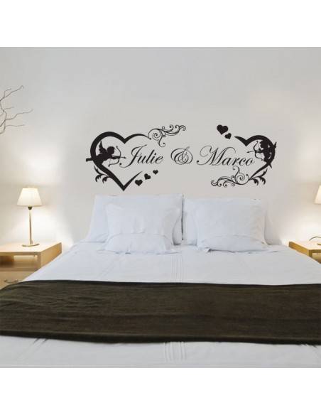 Sticker tête de lit avec prénoms