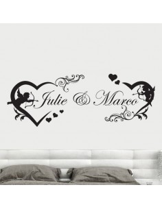 Sticker tête de lit avec prénoms 2