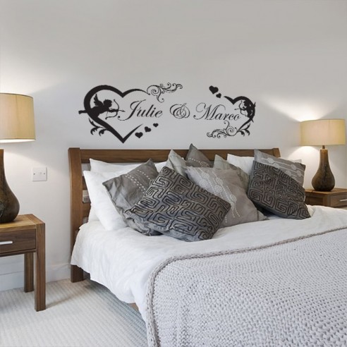 Sticker tête de lit avec prénoms