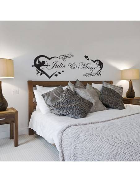 Sticker tête de lit avec prénoms