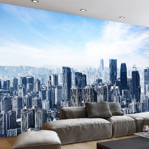 Décoration fresque murale ville