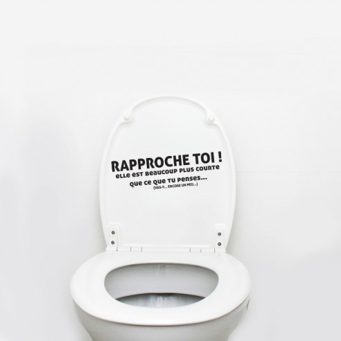Sticker toilettes rapproche toi